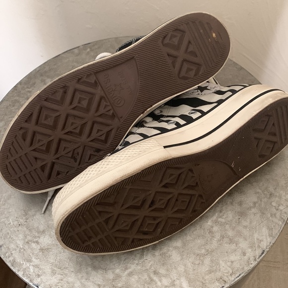 CONVERSE PLATFORM CHUCKS BLACK AND ZEBRA PRINT WOMENS 8.5 | MENS 6.5 - Picture 8 of 12